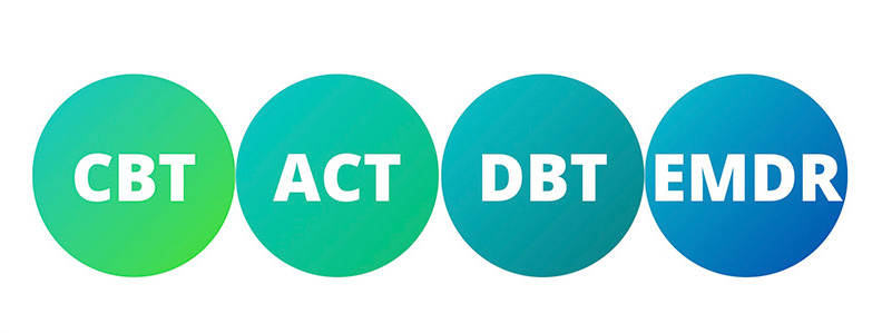 Therapy Practices include CBT, ACT, DBT and EMDR